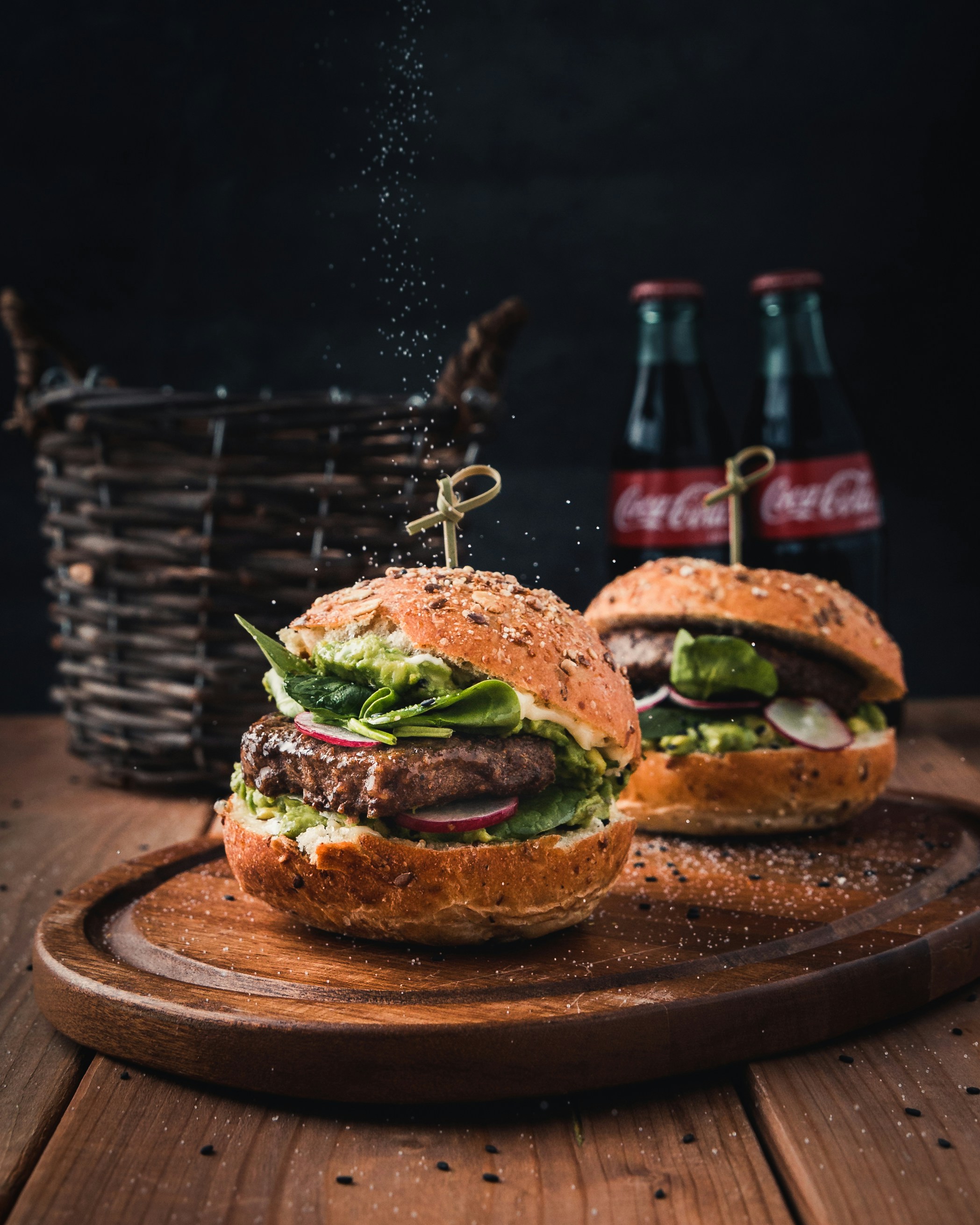 Fresh burger meal displayed for a restaurant website